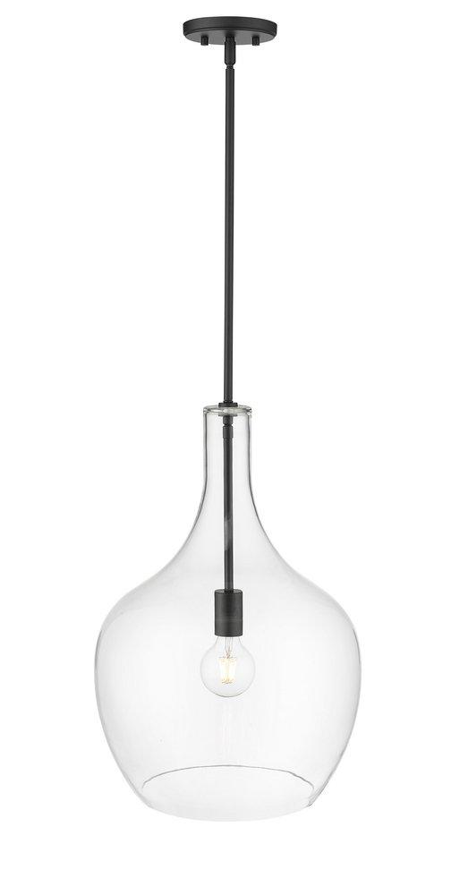 1-Light Pendant Light in Matte Black 