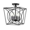 Millennium Lighting Matte Black 4-Light Semi-Flush Mount Ceiling Light 