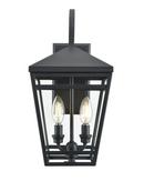 2-Light Outdoor Wall Sconce in Textured Black 