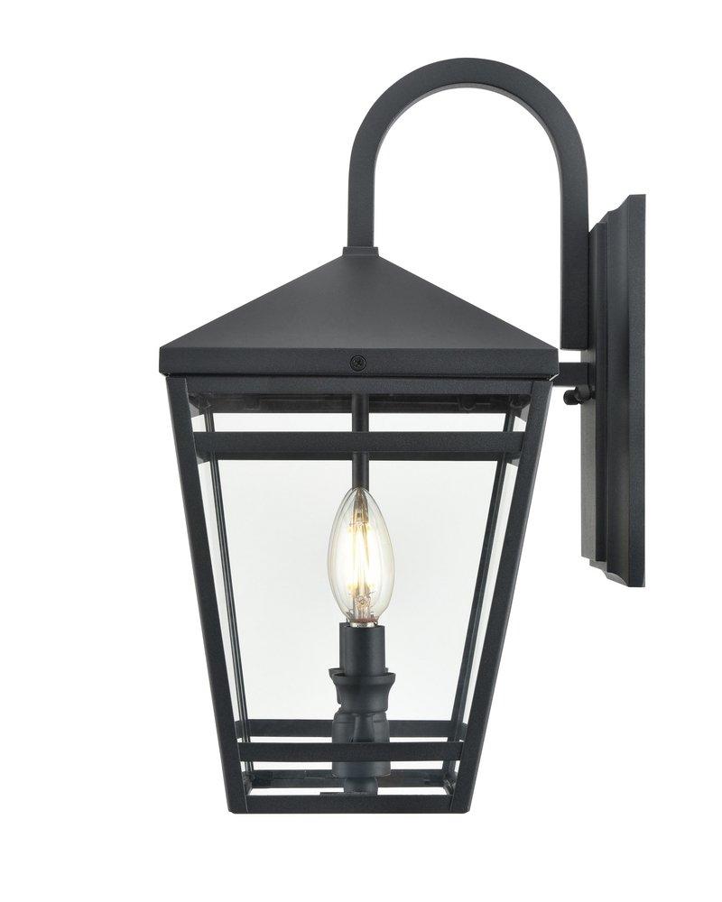 2-Light Outdoor Wall Sconce in Textured Black 