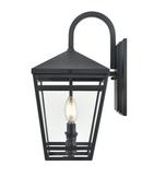 2-Light Outdoor Wall Sconce in Textured Black 