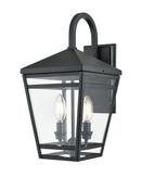 2-Light Outdoor Wall Sconce in Textured Black 