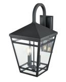 2-Light Outdoor Wall Sconce in Textured Black 