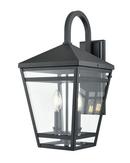 2-Light Outdoor Wall Sconce in Textured Black 