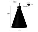 1-Light Outdoor Hanging Lantern in Textured Black 