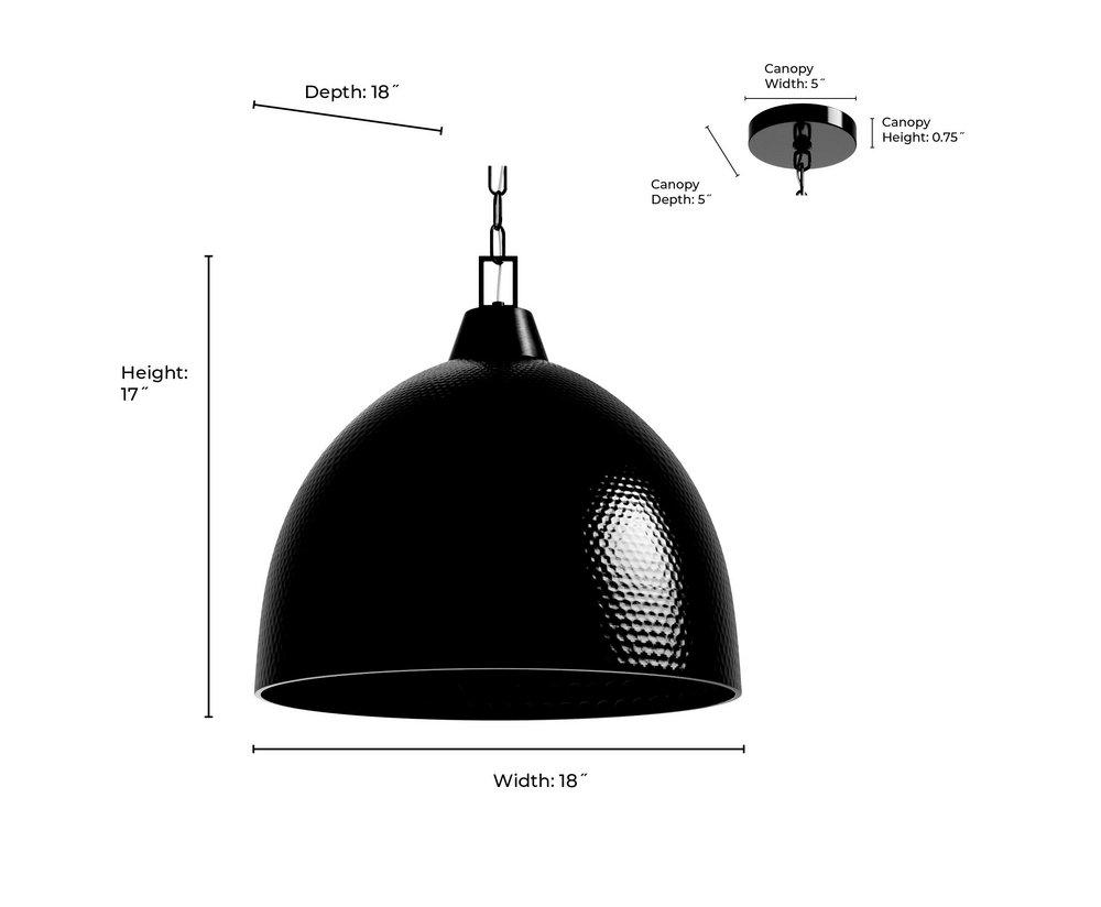 3-Light Pendant Light in Black Stainless Steel 