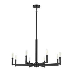 8-Light Chandelier Ceiling Light in Matte Black