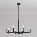 8-Light Chandelier Ceiling Light in Matte Black 