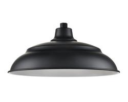 1-Light Aluminum Warehouse Shade in Satin Black