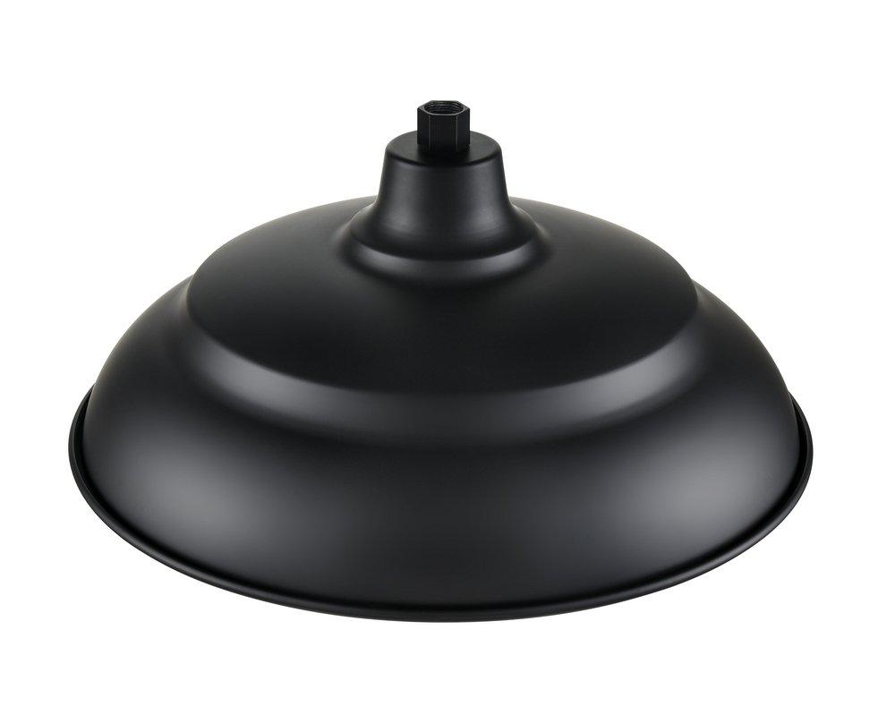 1-Light Aluminum Warehouse Shade in Satin Black 