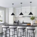 1-Light Cord Hung Wide Cone Shade in Satin Black 
