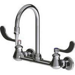 Two Handle Wall Mount Laboratory Faucet in Polished Chrome