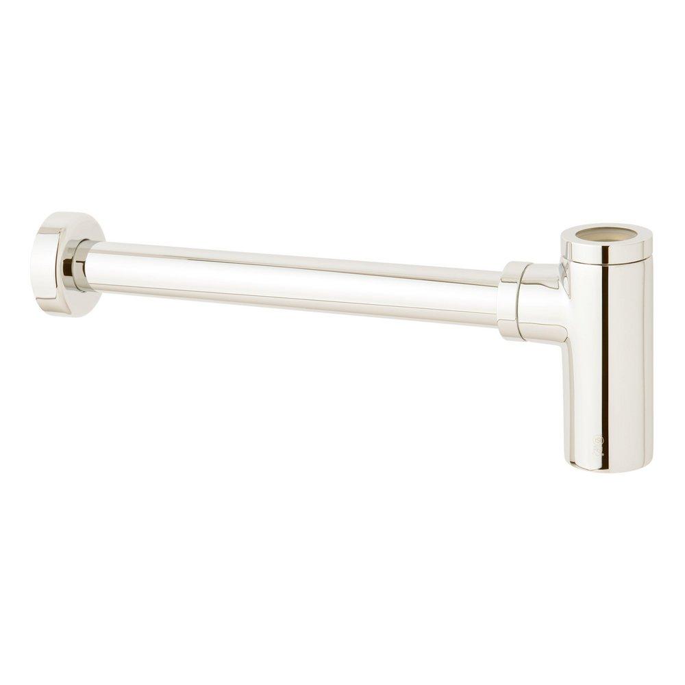 Signature Hardware Polished Nickel 1-1/4 x 1-1/4 in. Brass Bottle Trap 