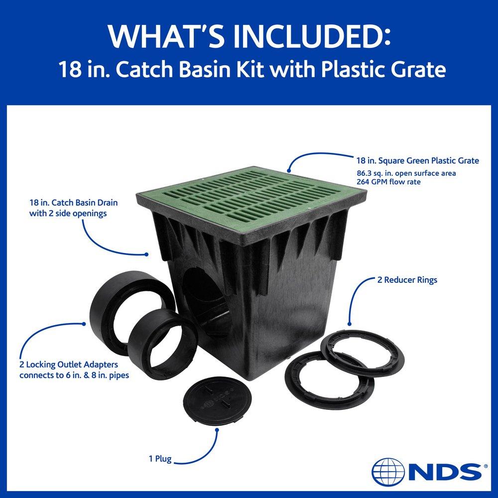 18 in. Basin Kit w/ Green Grate 
