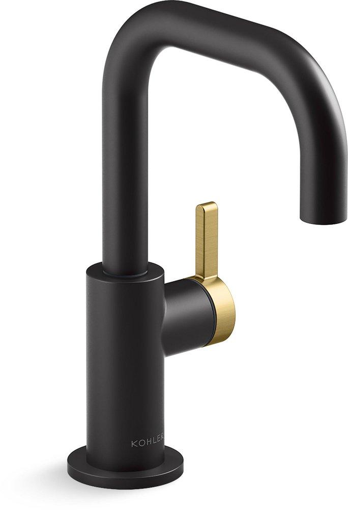 COMPONENTS BEVERAGE FAUCET MATTE BLACK WITH MODERNE BRASS 