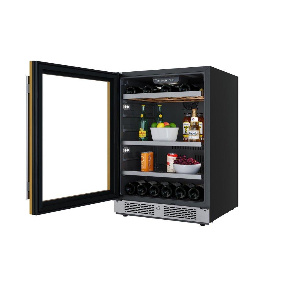 24 in. 82 Can, 14 Wine Bottle Undercounter Wine and Beverage Cooler in Panel Ready with Glass Door (Left Hinged) 