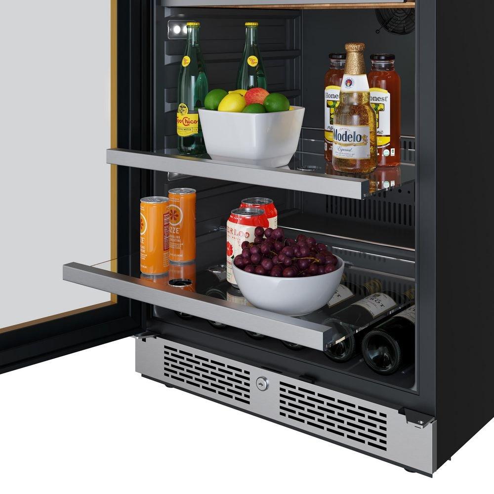 24 in. 82 Can, 14 Wine Bottle Undercounter Wine and Beverage Cooler in Panel Ready with Glass Door (Left Hinged) 