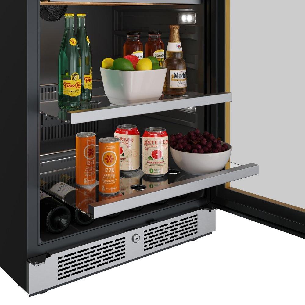 24 in. 82 Can, 14 Wine Bottle Undercounter Wine and Beverage Cooler in Panel Ready with Glass Door (Right Hinged) 