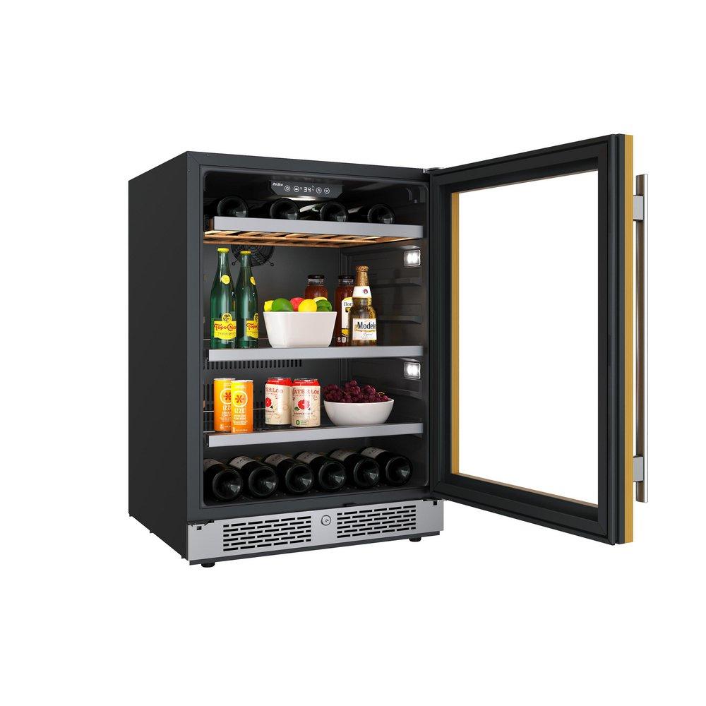 24 in. 82 Can, 14 Wine Bottle Undercounter Wine and Beverage Cooler in Panel Ready with Glass Door (Right Hinged) 