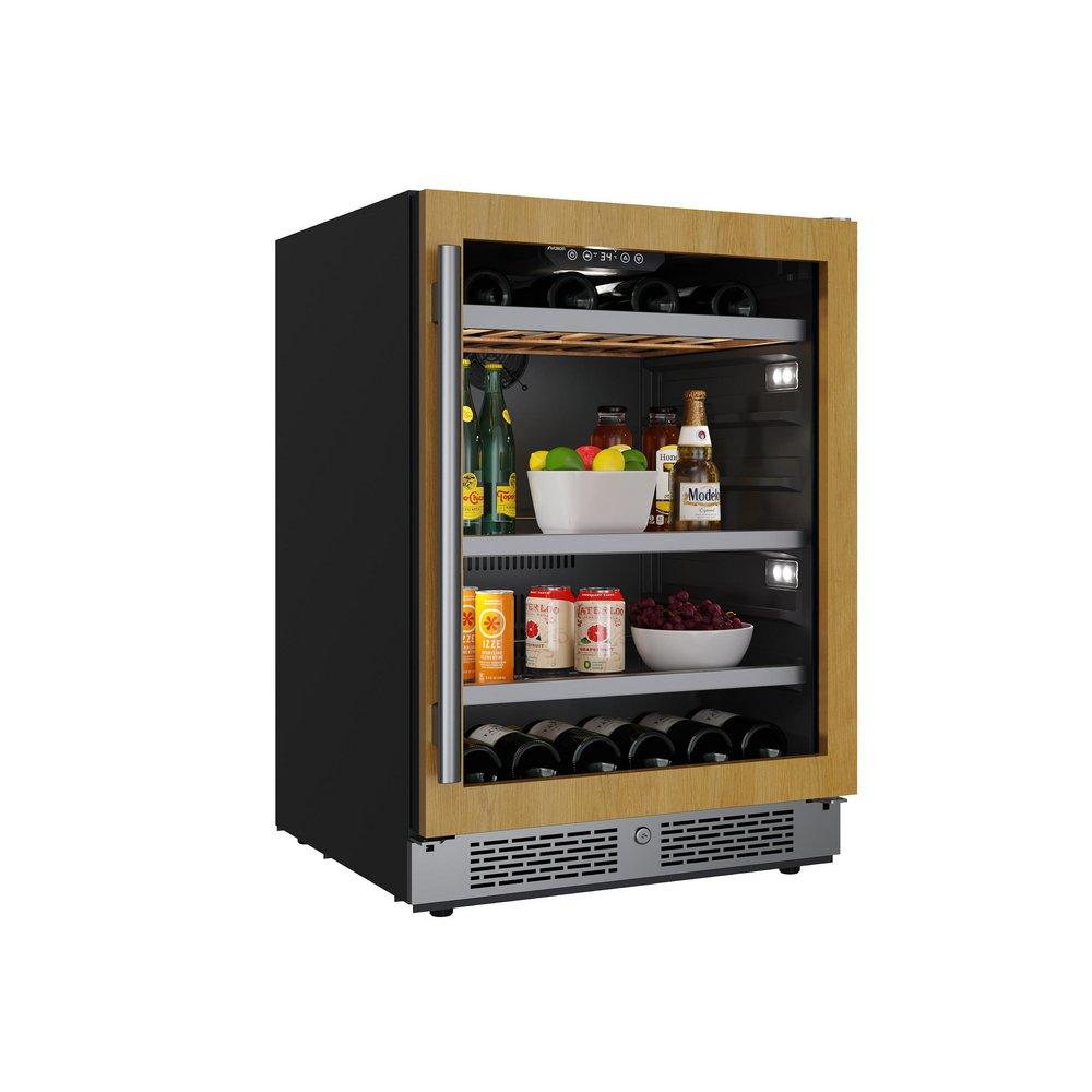 24 in. 82 Can, 14 Wine Bottle Undercounter Wine and Beverage Cooler in Panel Ready with Glass Door (Right Hinged) 