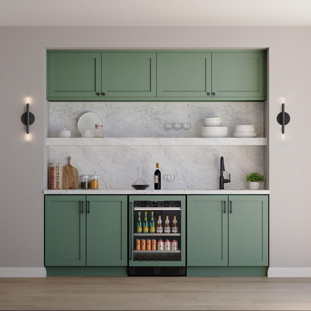24 in. 82 Can, 14 Wine Bottle Undercounter Wine and Beverage Cooler in Panel Ready with Glass Door (Right Hinged) 