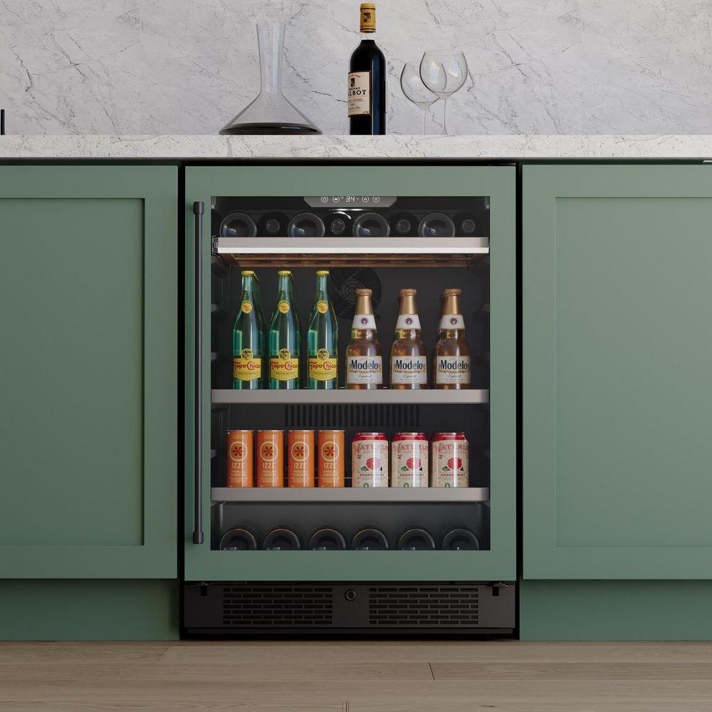 24 in. 82 Can, 14 Wine Bottle Undercounter Wine and Beverage Cooler in Panel Ready with Glass Door (Right Hinged) 
