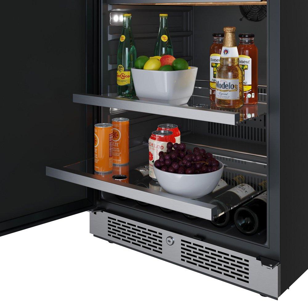 24 in. 82 Can, 14 Wine Bottle Undercounter Wine and Beverage Cooler in Panel Ready (Left Hinged) 