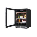 24 in. 82 Can, 14 Wine Bottle Undercounter Wine and Beverage Cooler in Stainless Steel (Right Hinged) 