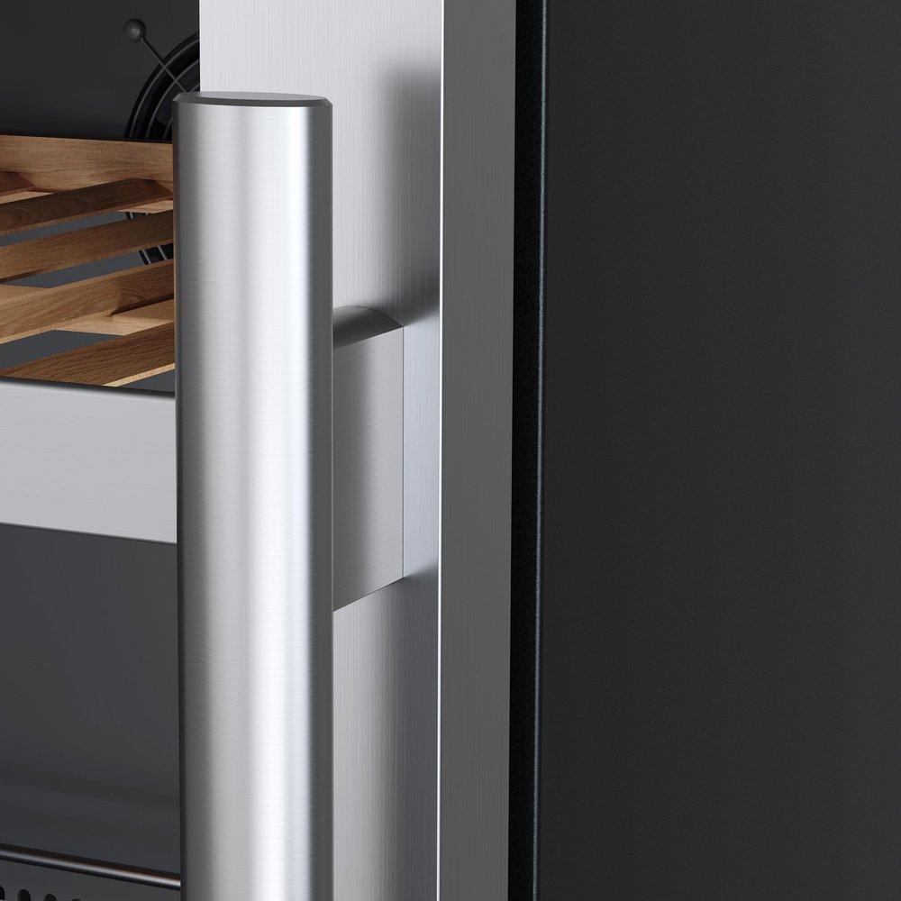 24 in. 82 Can, 14 Wine Bottle Undercounter Wine and Beverage Cooler in Stainless Steel (Right Hinged) 