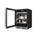 24 in. 82 Can, 14 Wine Bottle Undercounter Wine and Beverage Cooler in Stainless Steel (Right Hinged) 