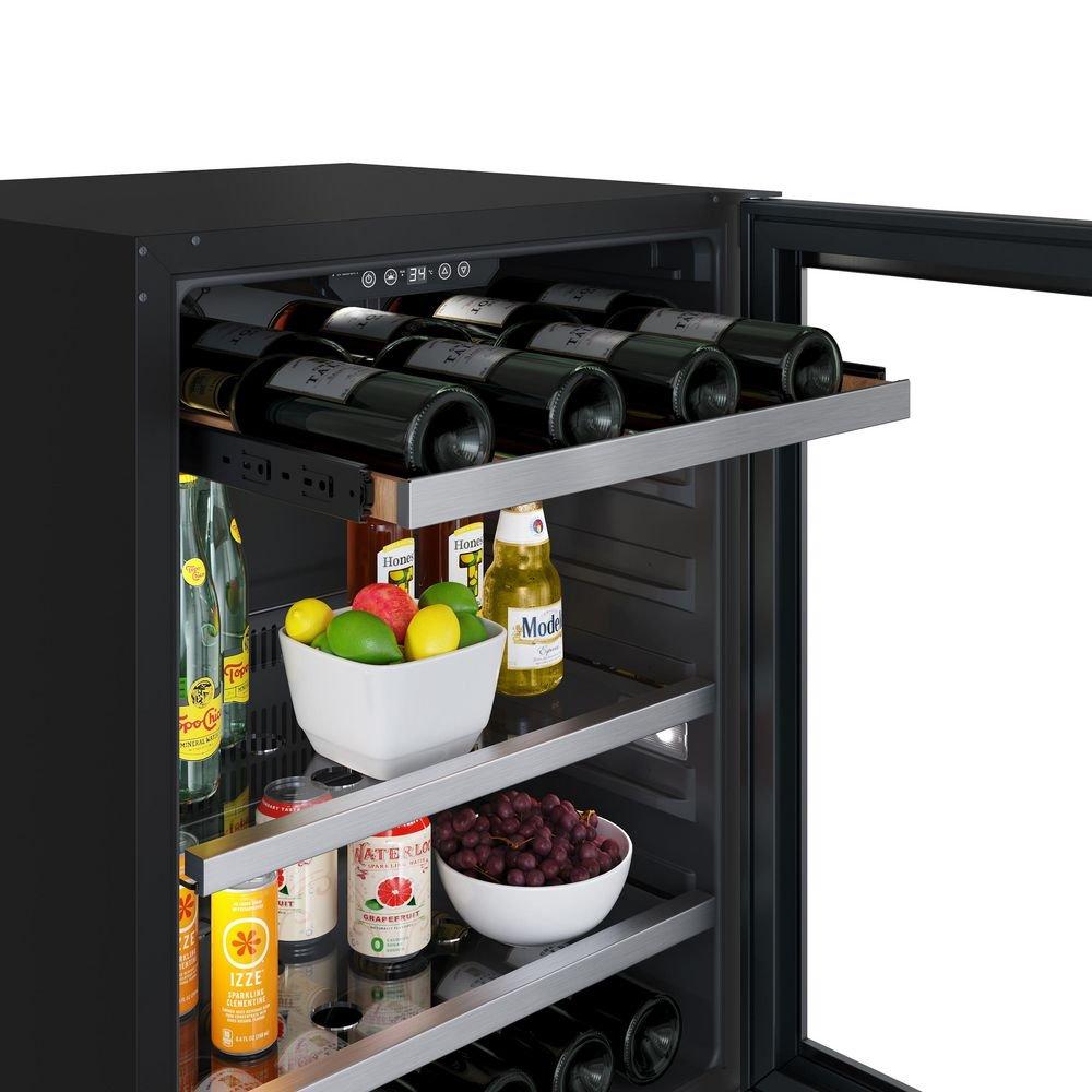 24 in. 82 Can, 14 Wine Bottle Undercounter Wine and Beverage Cooler in Stainless Steel (Right Hinged) 