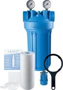 KIT - DP BIG MONO - SINGLE 4.5X10 - BLUE SUMP - 1 NPT - 2 GAUGES & 1 DRAIN KIT - L-SHAPED WHITE BRACKET & WRENCH - 1 SEDIMENT-SCALEARMOR 5 MICRON CARTRIDGE 