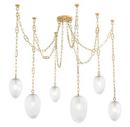 61 in. 6-Light Wide Multi Light Pendant in Vintage Brass