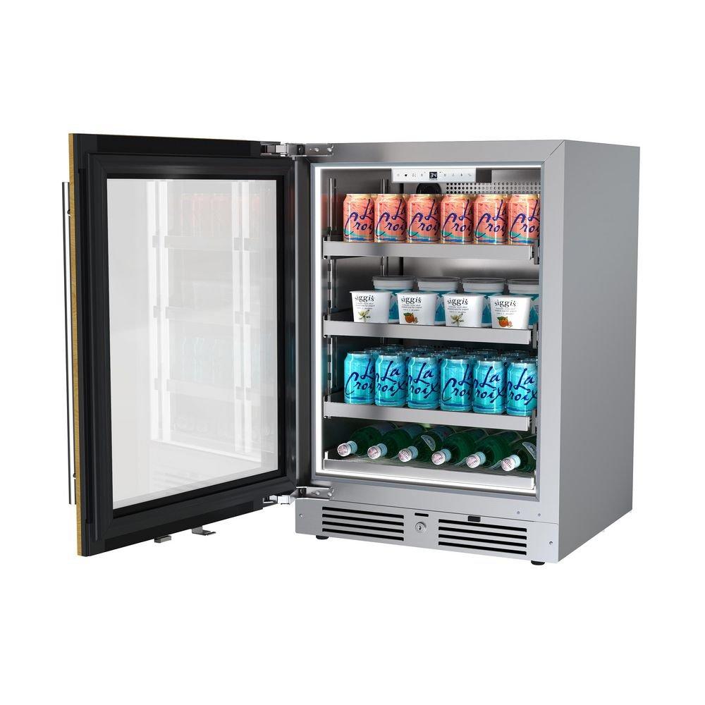 24 in. Left Hinge Beverage Cooler with Panel Ready Glass 