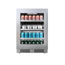 24 in. Left Hinge Beverage Cooler in Stainless Steel 