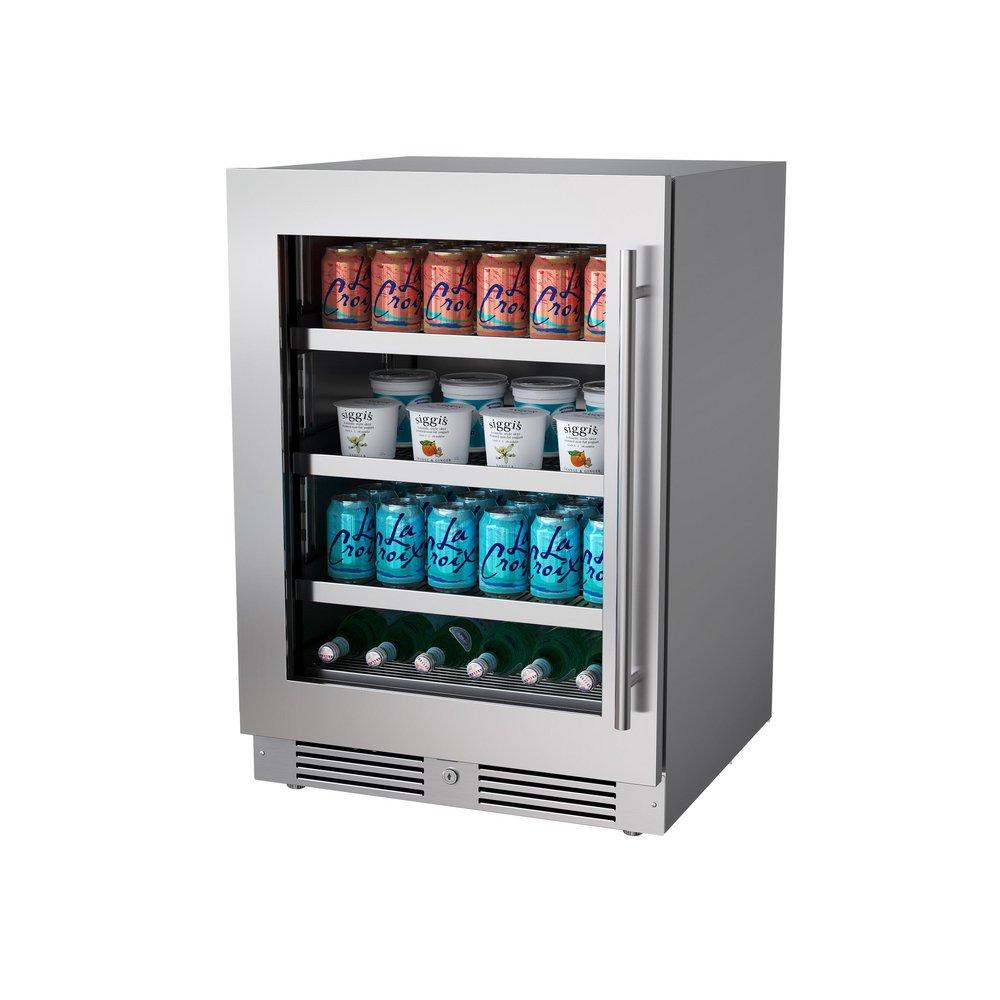 24 in. Left Hinge Beverage Cooler in Stainless Steel 