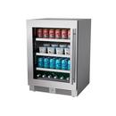 24 in. Left Hinge Beverage Cooler in Stainless Steel 