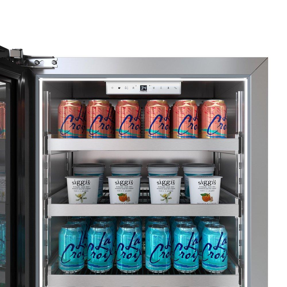 24 in. Left Hinge Beverage Cooler in Stainless Steel 