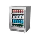 24 in. Left Hinge Beverage Cooler in Stainless Steel 