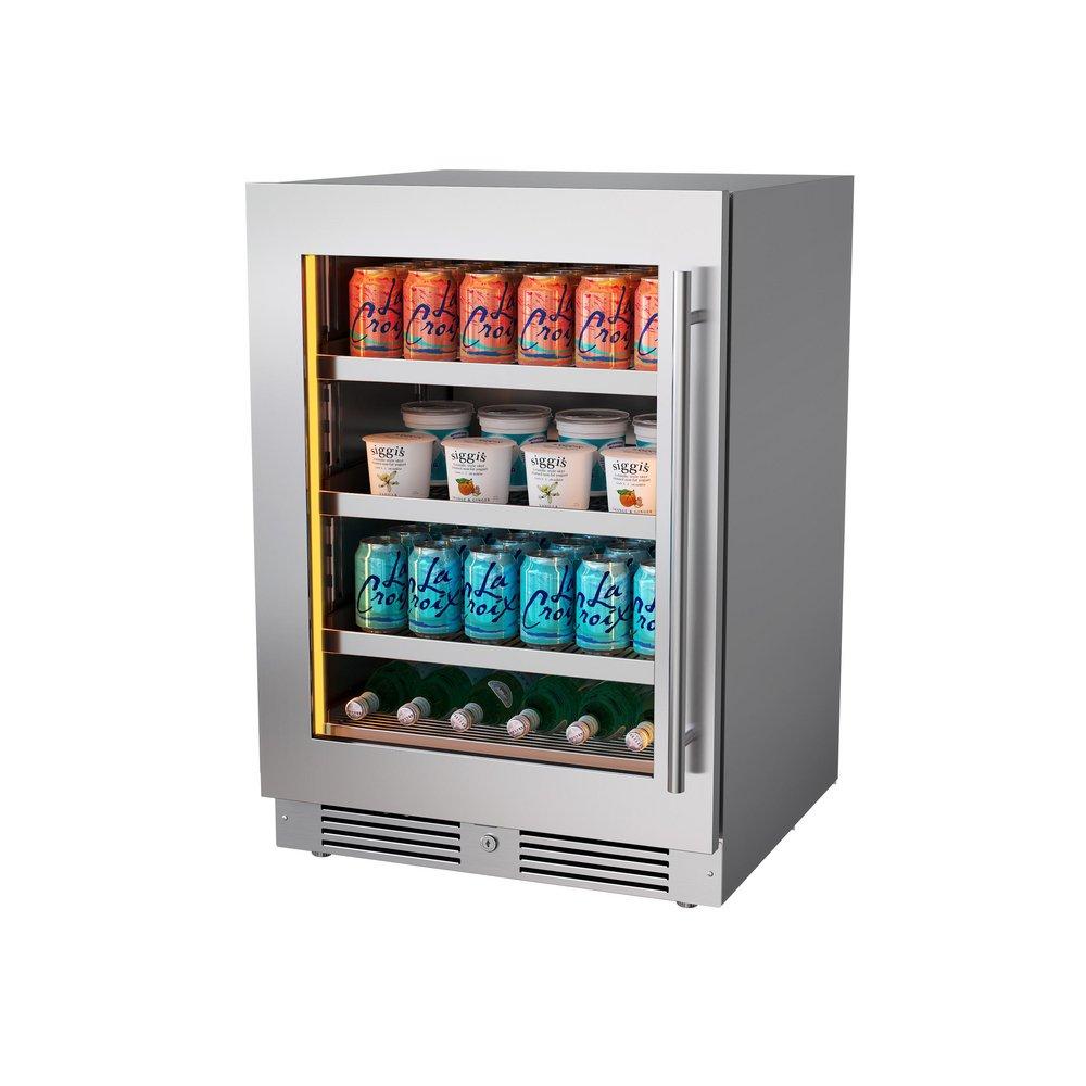 24 in. Left Hinge Beverage Cooler in Stainless Steel 