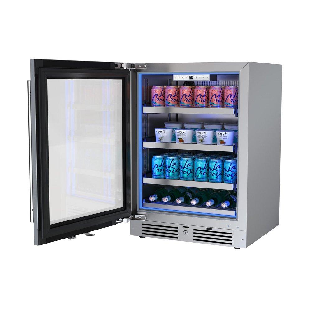24 in. Left Hinge Beverage Cooler in Stainless Steel 