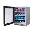 24 in. Left Hinge Beverage Cooler in Stainless Steel 