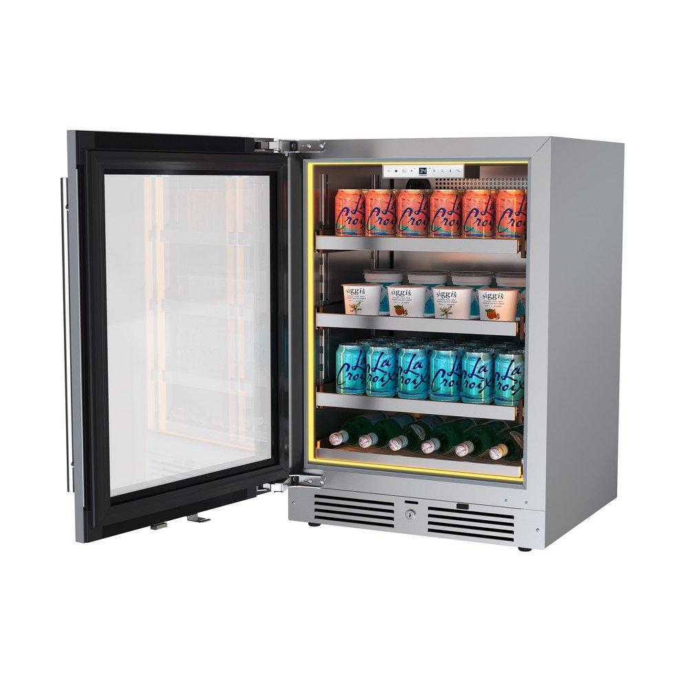 24 in. Left Hinge Beverage Cooler in Stainless Steel 