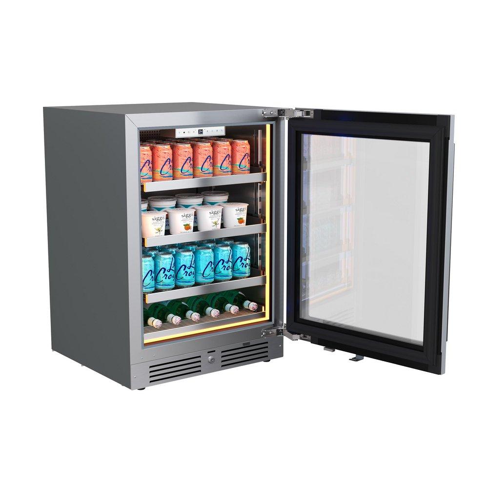 24 in.Right Hinge Beverage Cooler in Stainless Steel 