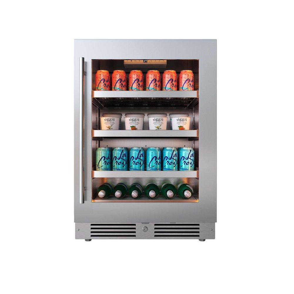 24 in.Right Hinge Beverage Cooler in Stainless Steel 