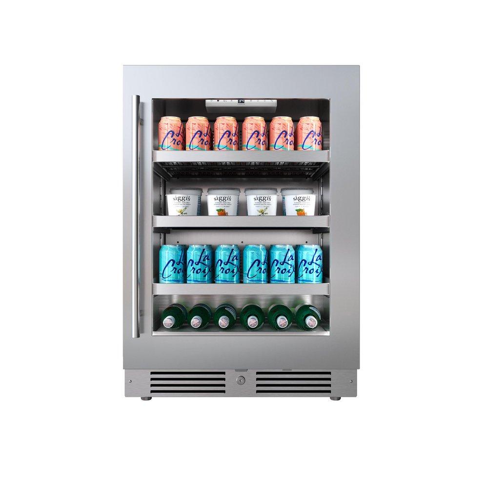 24 in.Right Hinge Beverage Cooler in Stainless Steel 