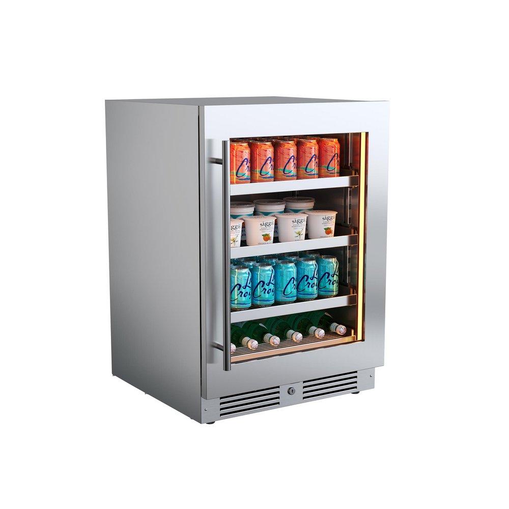 24 in.Right Hinge Beverage Cooler in Stainless Steel 