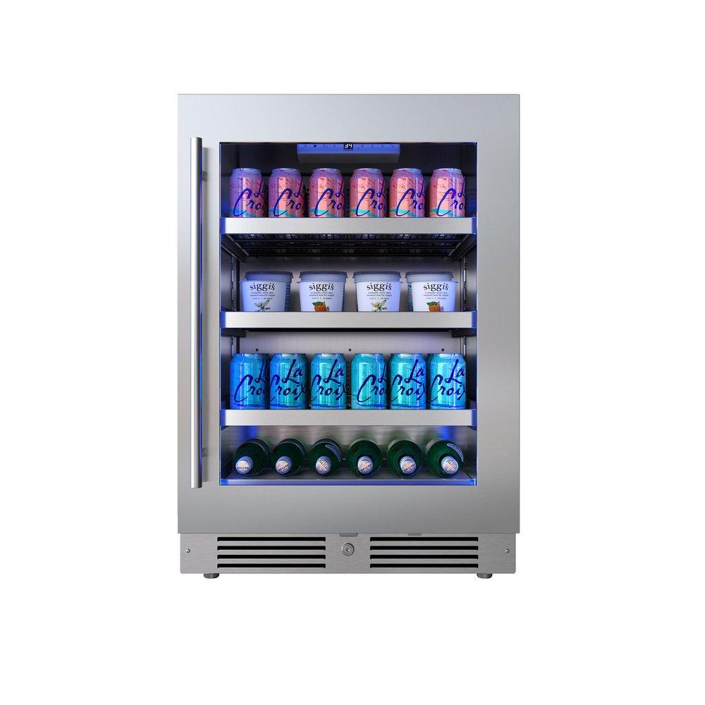24 in.Right Hinge Beverage Cooler in Stainless Steel 
