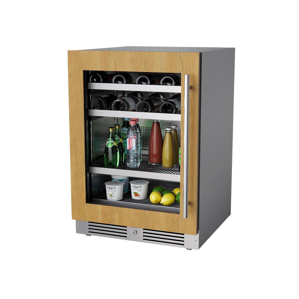 24 in. Left Hinge Wine and Beverage Cooler with Panel Ready Glass 