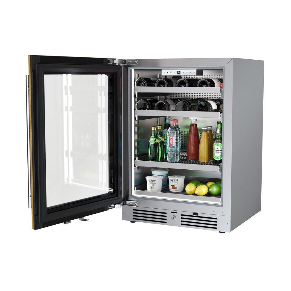 24 in. Left Hinge Wine and Beverage Cooler with Panel Ready Glass 